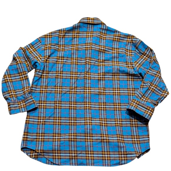 AMIRI Blue and Brown Checkered Shirt Plaid Size Large Button Down - Picture 4 of 10
